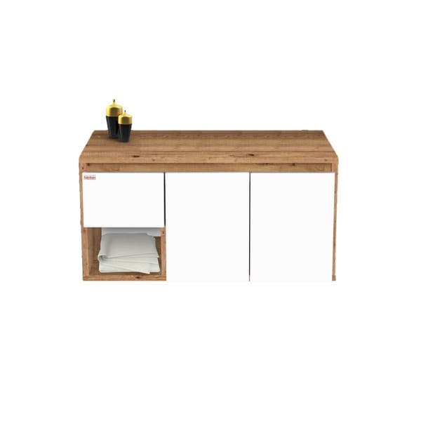 Gabinete para Banheiro 90cm Branco Apollo Fabribam