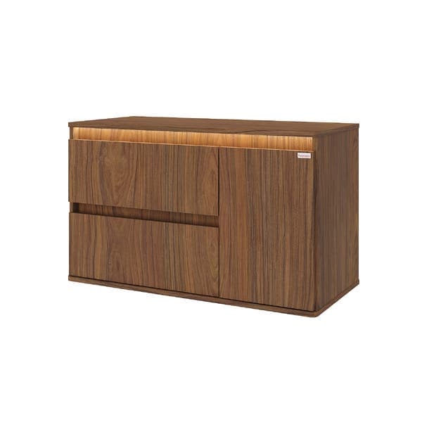 Gabinete para Banheiro 90cm Madeira MDF e MDP Cacau Adelaide Fabribam