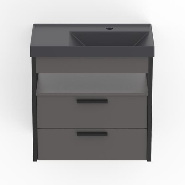Gabinete para Banheiro com Cuba 60cm Madeira MDF Stone Quadri Sensea