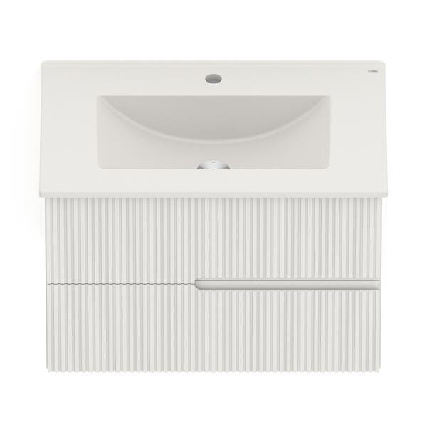 Gabinete para Banheiro com Cuba 70cm Madeira e Cerâmica Bege Elite Celite