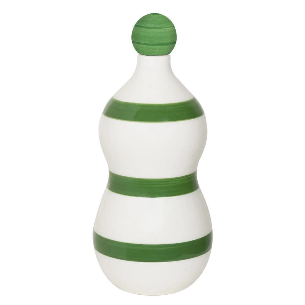 Garrafa de Cerâmica Zafferano Lido Faixa Verde e Branca 820ml