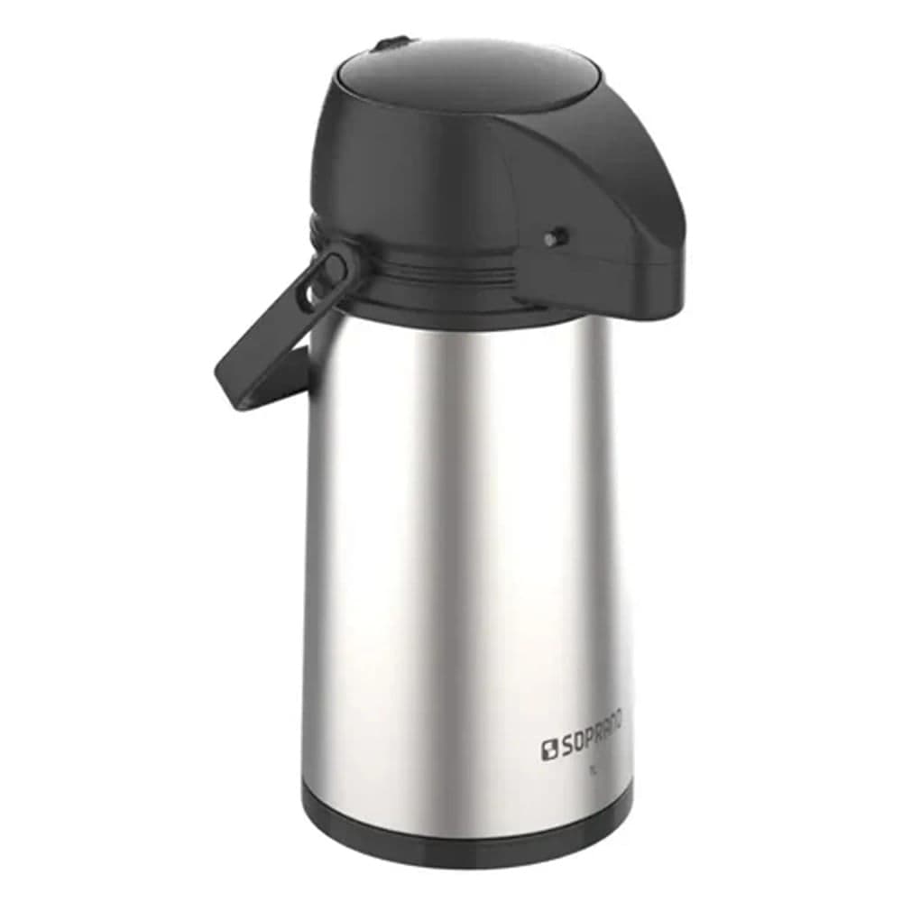 Garrafa Térmica Single 1l Inox Com Preto - Soprano