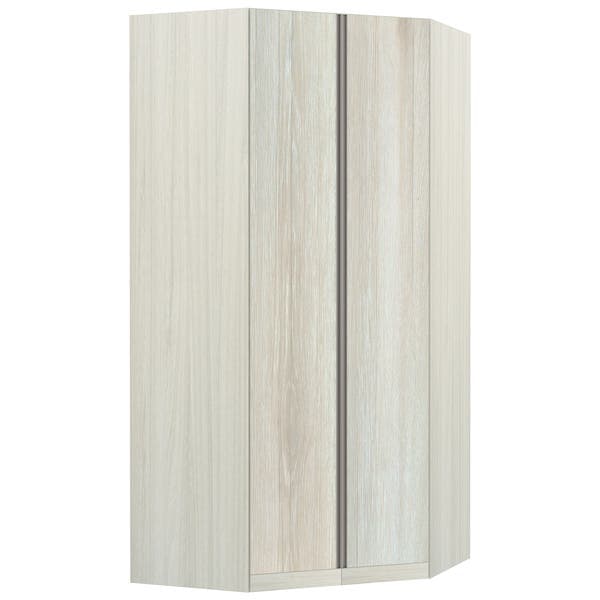 Guarda-Roupa de Canto Diagonal Modulado Legno Crema com 2 Portas de Abrir 3 Gavetas MDP 236x111,8x111,8cm Prime Luciane