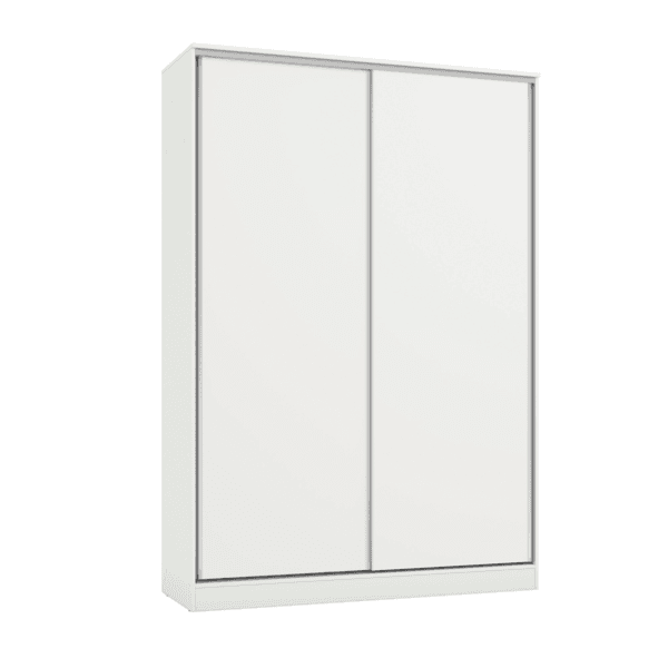 Guarda-Roupa de Casal 2 Portas de Correr com 2 Gavetas MDP Branco 230x158x56cm Kappesberg