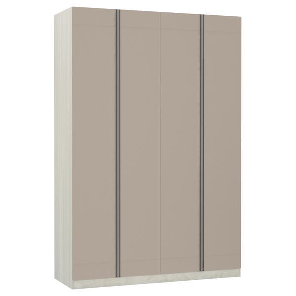Guarda-Roupa Solteiro Modulado Legno Crema 4 Portas de Abrir Connect 3 Gavetas MDP 236x159,2x56cm Prime Luciane