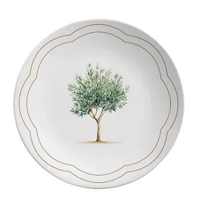 Jogo 06 Pratos de Sobremesa Coup Oliveira Alleanza Ceramica 21cm