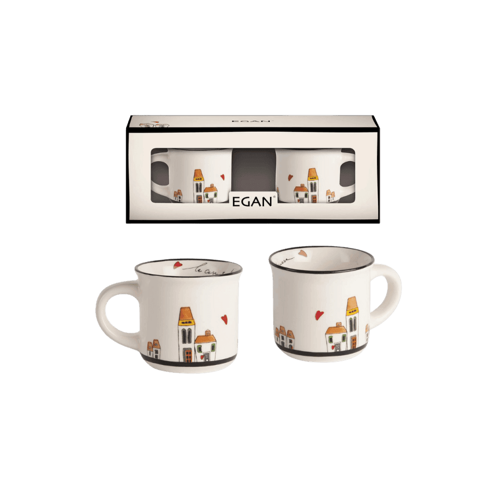 Jogo 2 Xícaras Café Porcelana 80 Ml Le Casette - Egan Italy