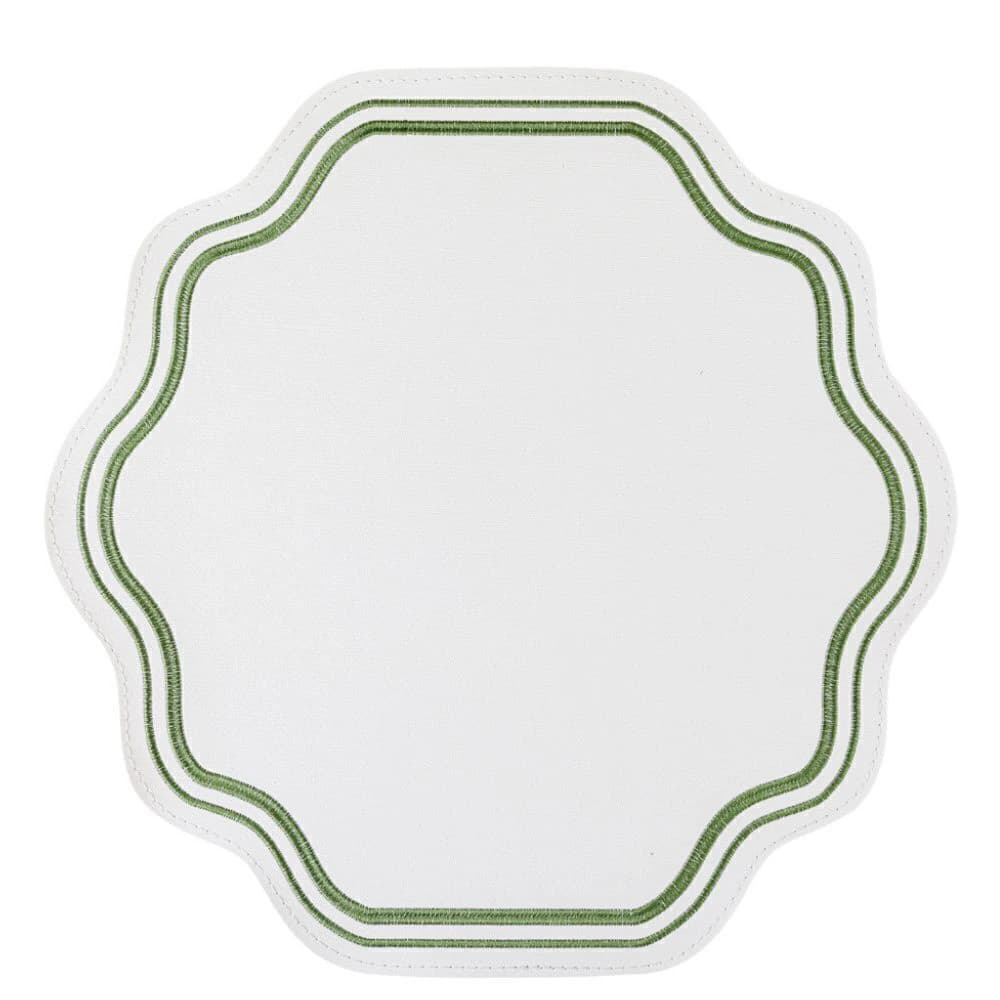 Jogo Americano de Couro Ecológico Auguri Casa Orgânico Verde 40cm 4pçs