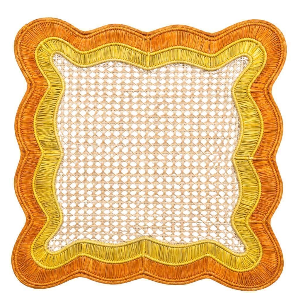 Jogo Americano de Palha Colombiana Turver Amarelo e Laranja 45cm