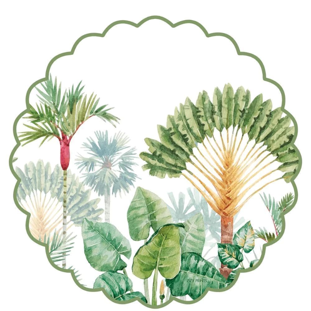 Jogo Americano de Papel Tropical 38cm 12pçs