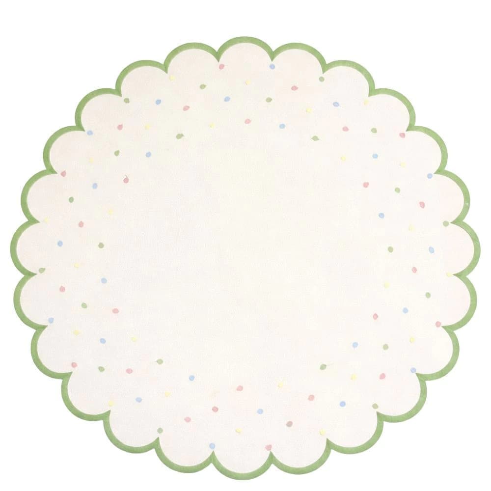 Jogo Americano Sintéticodupla Face Dot Verde e Branco 44cm