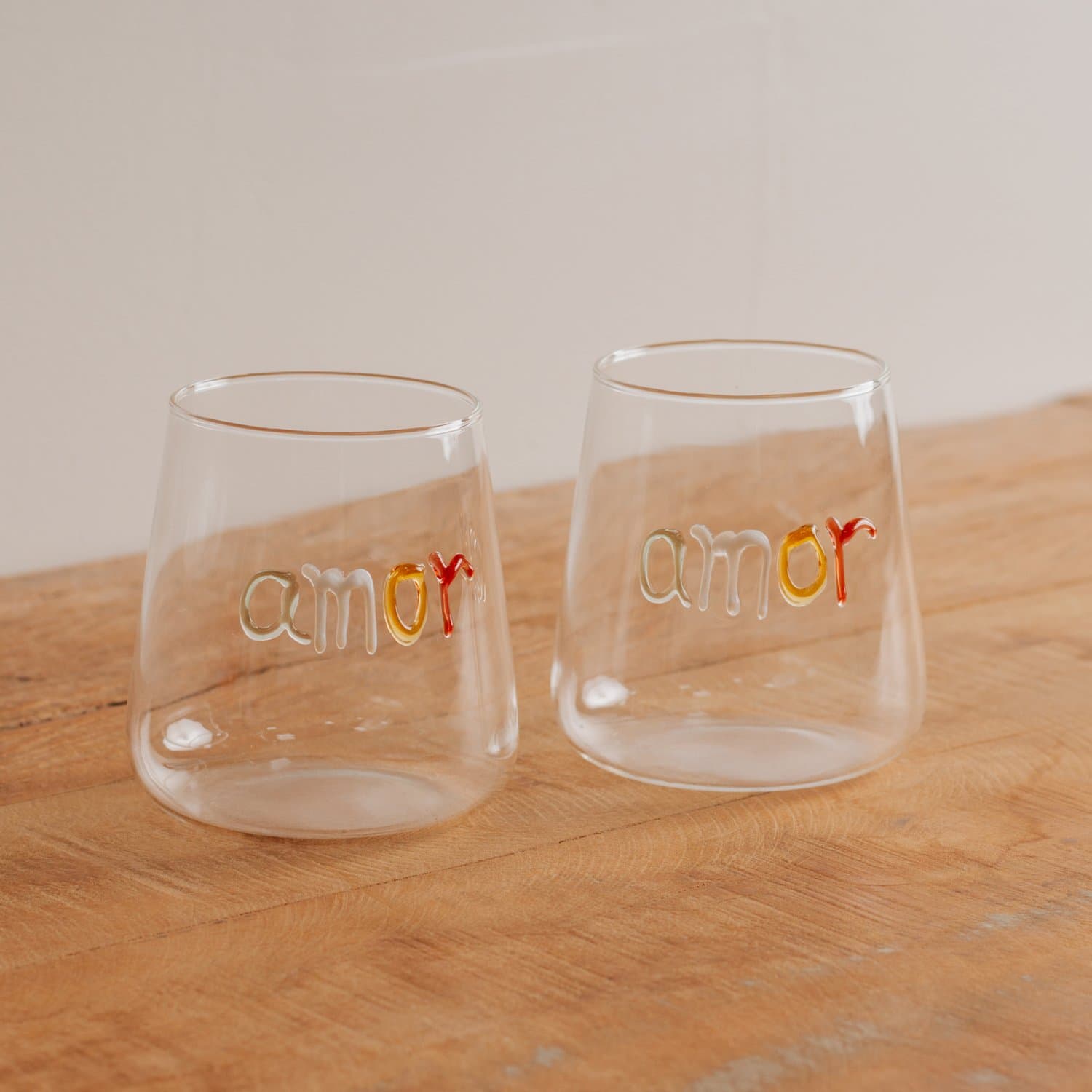 Jogo de 2 Copos em Vidro Borossilicato Amor 450 ml