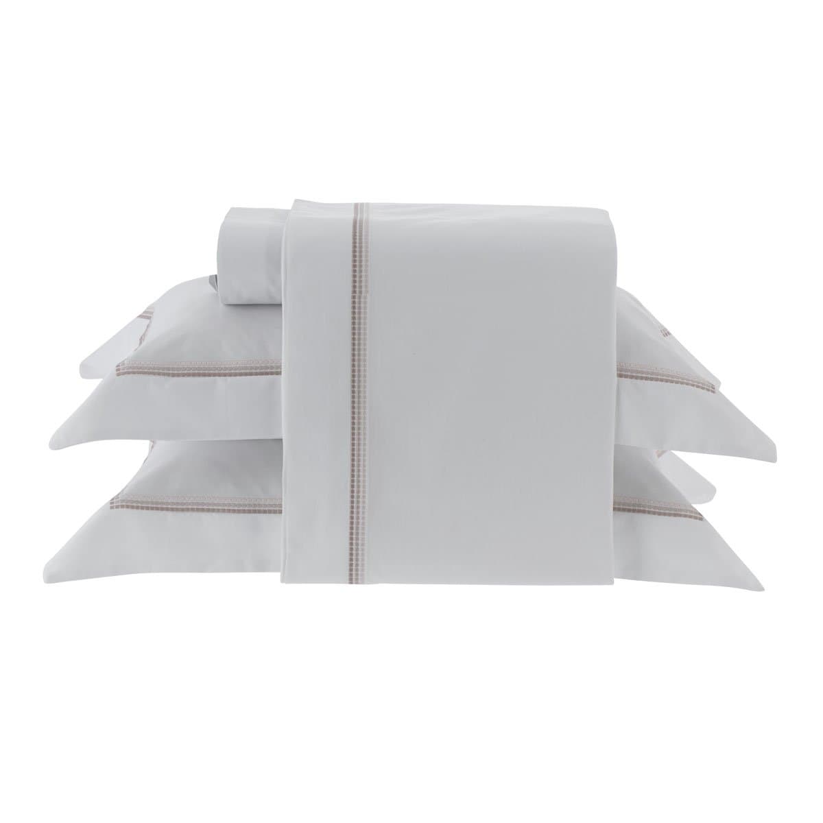 Jogo De Cama Queen Dubai 300 Fios Kacyumara Branco/Rose