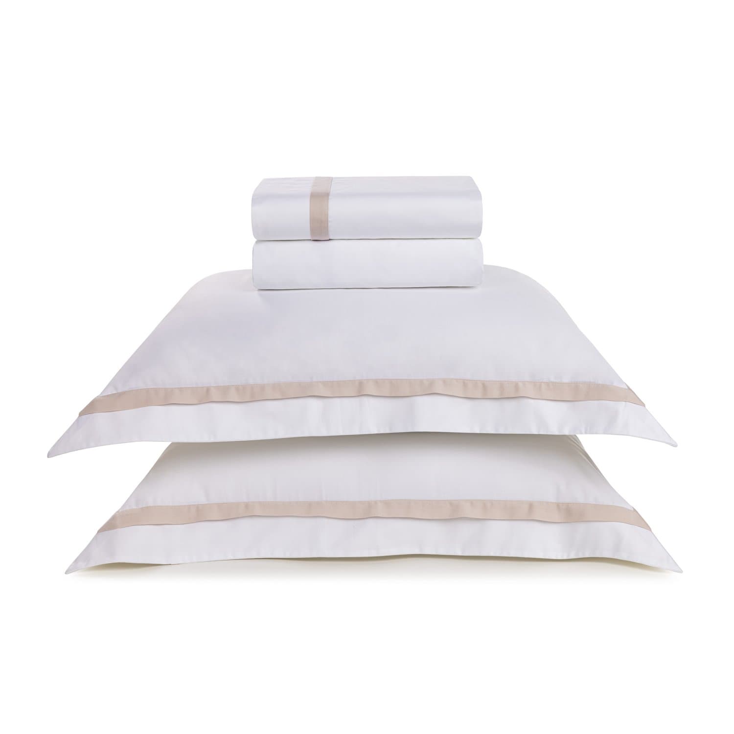 Jogo De Cama Queen Vercelli 300 Fios Trussardi Branco/Rose 2,40 x,280 m