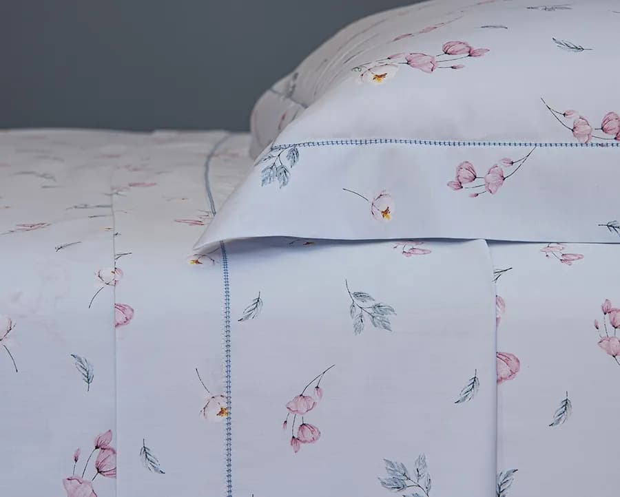 Jogo de Cama Scavone Blue Roses Queen - Cetim 300 Fios