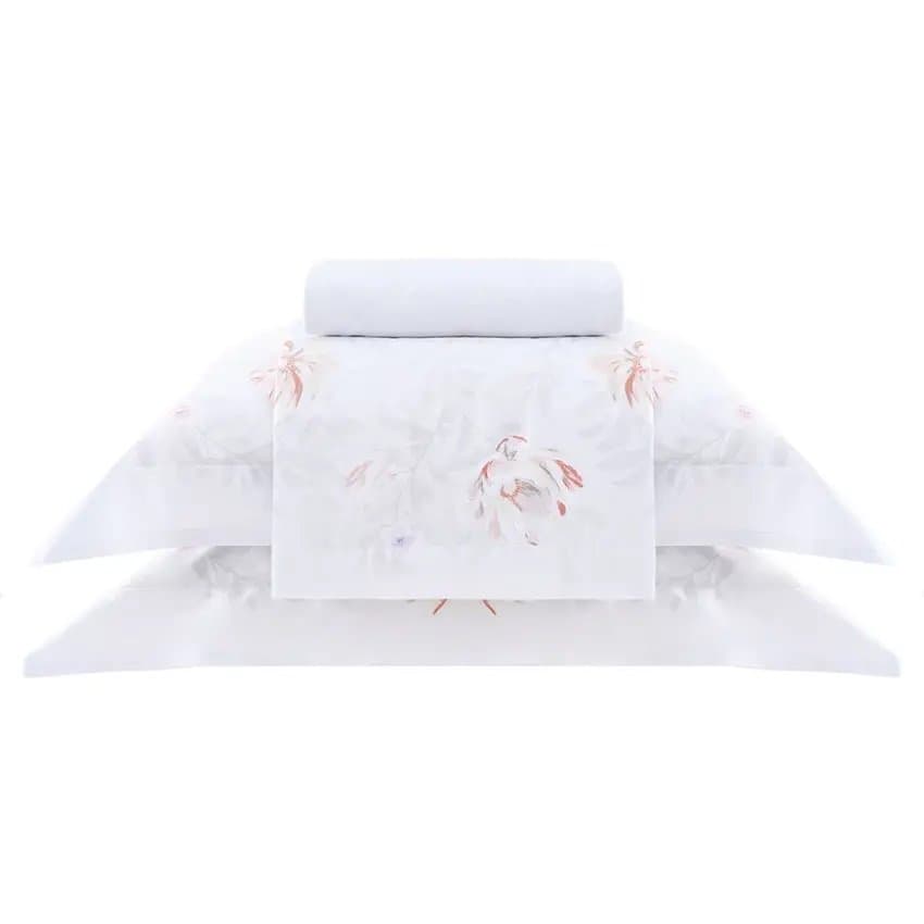 Jogo de Cama Super King Gran Percalle Enchante 200 Fios Buddemeyer Bege 2,40 x 2,70 m