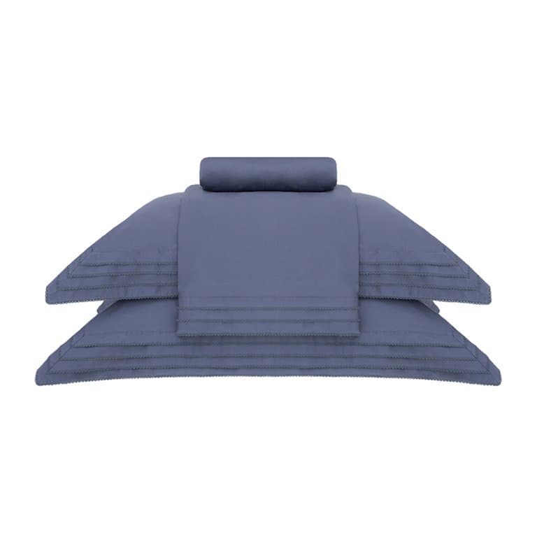 Jogo de Cama Super King Palladio 400 Fios Buddemeyer Luxus Azul Lazuli 2,80 x 2,80 m