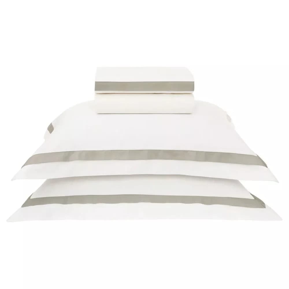 Jogo de Cama Super King Vercelli 300 Fios Trussardi Branco e Marmo 2,80 X 2,60 m
