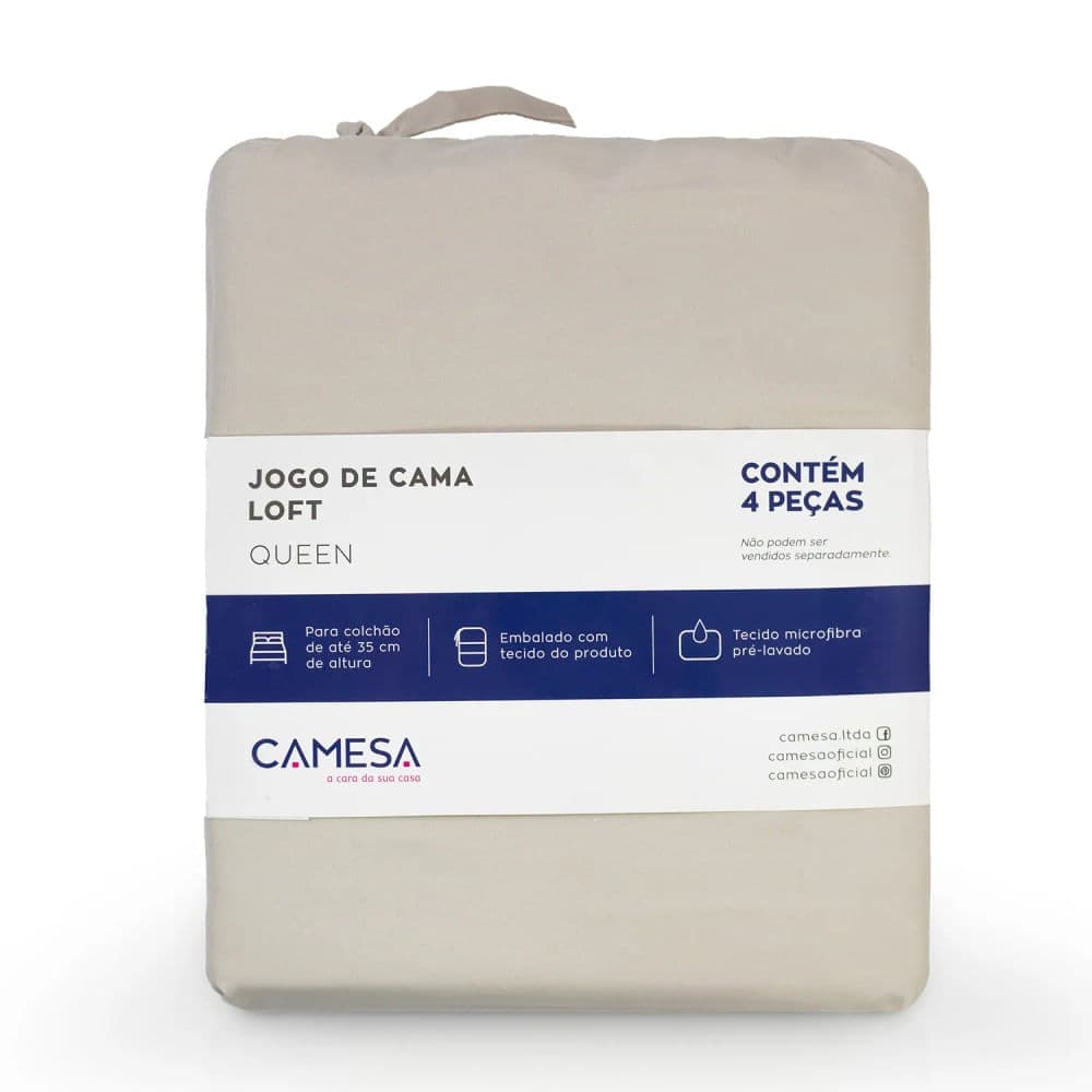 Jogo de Lençol 4 Peças Loft Queen Concreto - Camesa