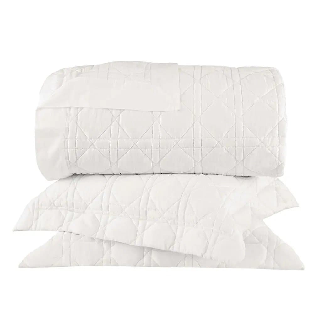 Kit 03 Peças Colcha King Noah Buddemeyer Luxus Bege Platina 310cm x 260cm