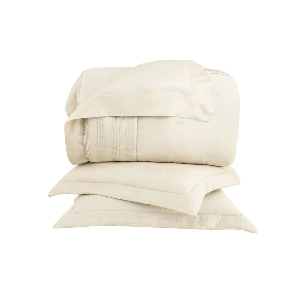 Kit 03 Peças Colcha Queen Savona Buddemeyer Luxus Bege Duna 2,80 x 2,60 m