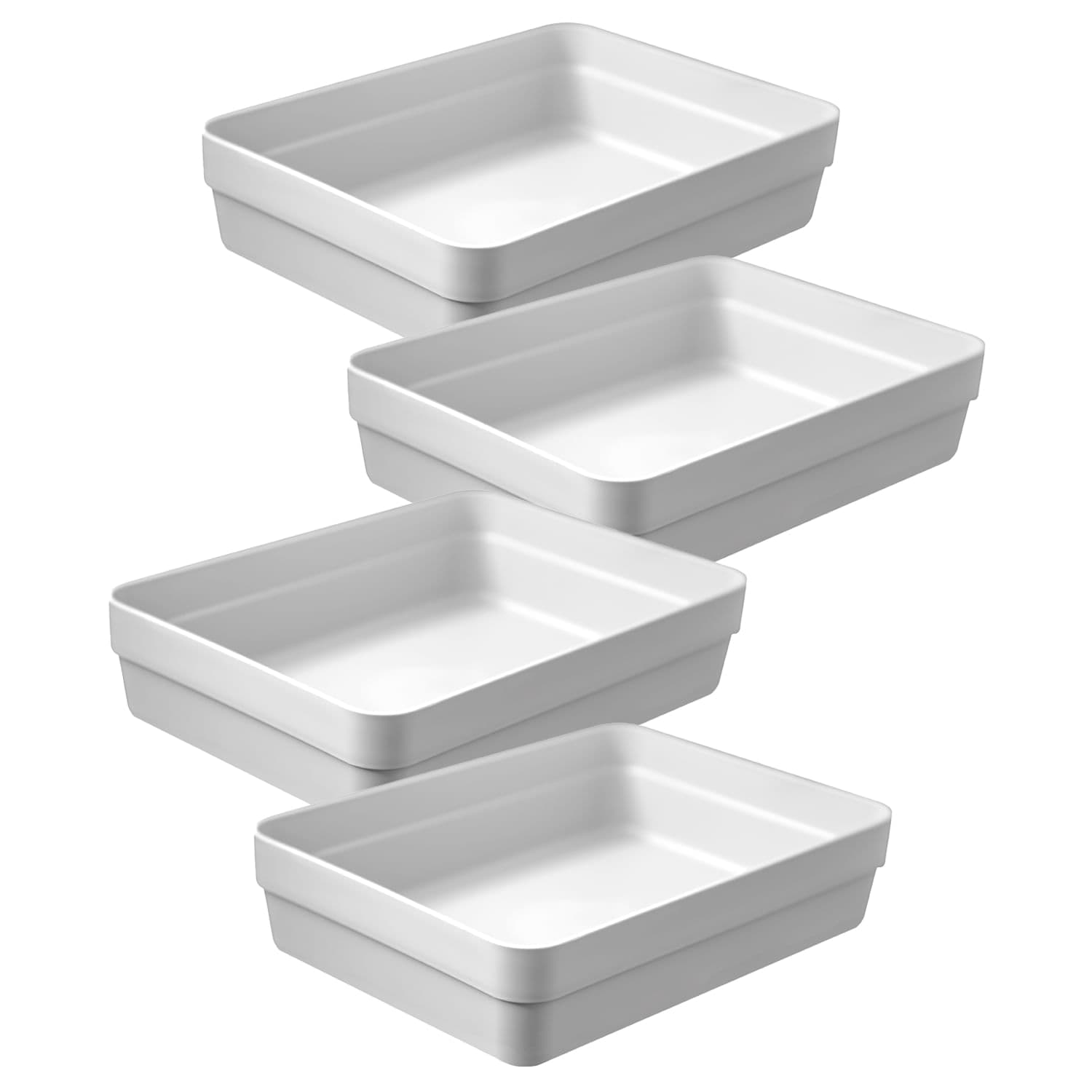 Kit Com 4 Caixas Organizadoras Retangular Logic 5,6x23cm Bege - Martiplast