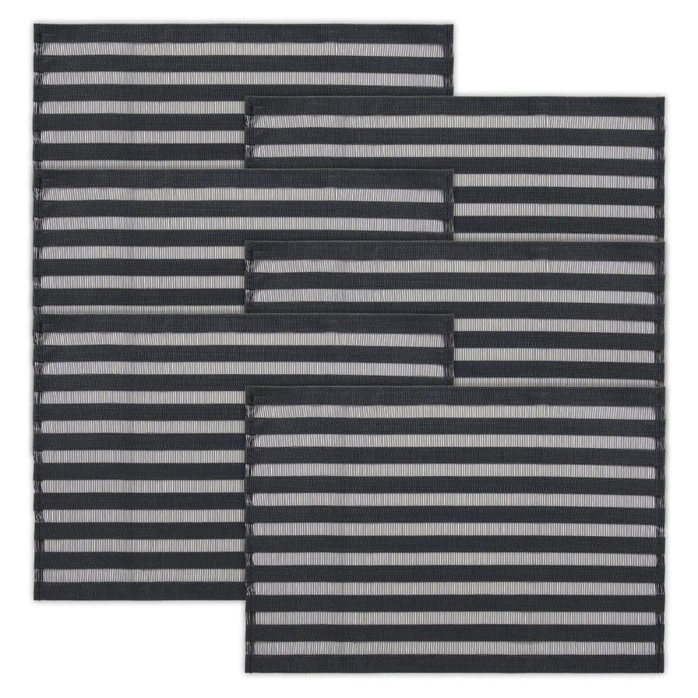 Kit Com 6 Lugar Americano Rayas Preto - Copa&cia