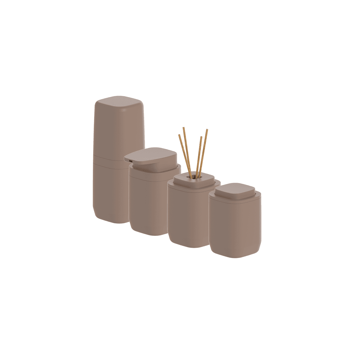 Kit de Acessórios de Bancada com Porta Sabonete Líquido Ou 4 Unidades Linha Aura