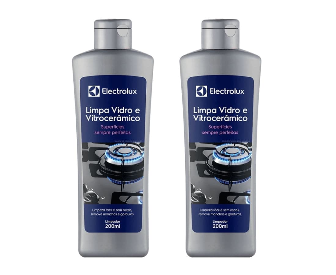 Kit Limpa Vidro e Vitrocerâmico de Indução Electrolux Remove Manchas e Gorduras 2 unidades
