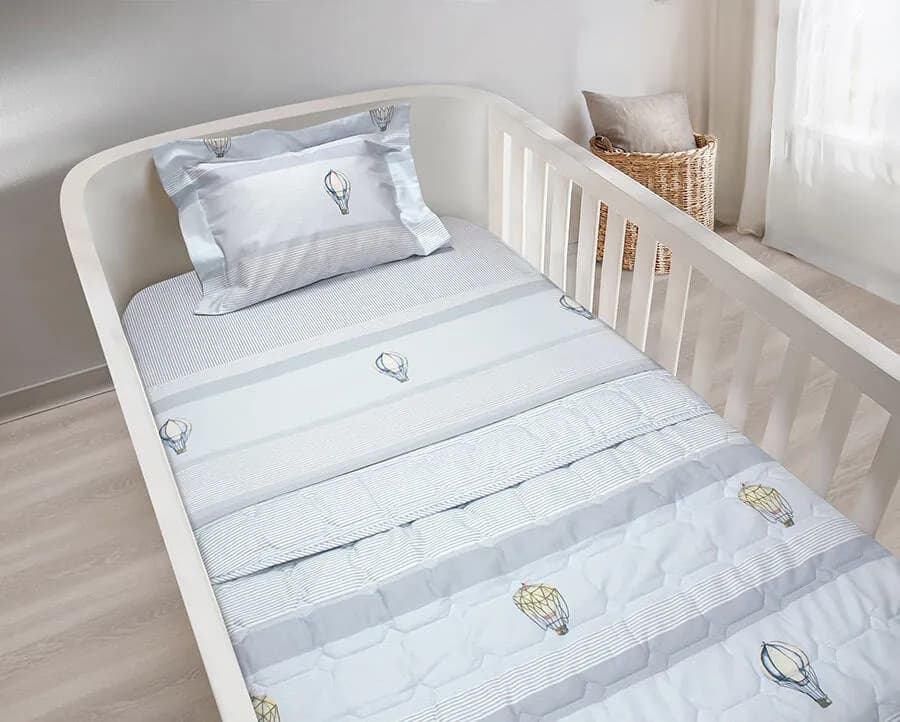 Kit para Berço Bambini 4 Peças - Colcha Matelassê + Jogo de Berço - Ballune