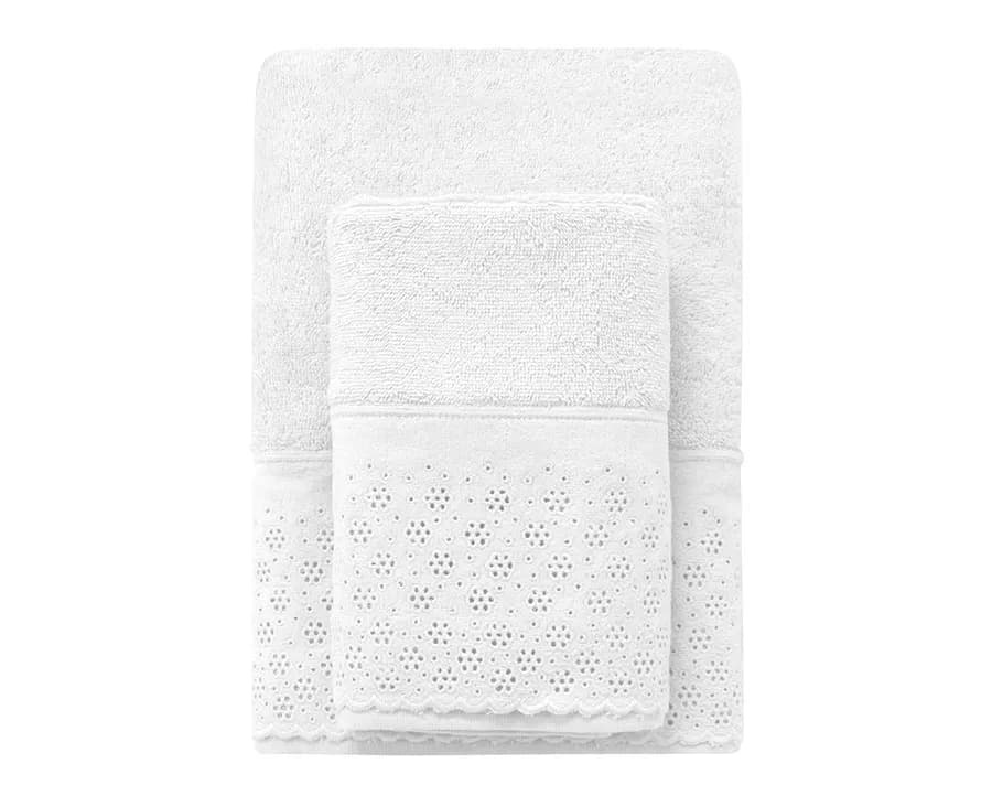 Kit Toalha Banho e Toalha Rosto Buddemeyer Lovely - Gramatura: 500g/m² - Branco