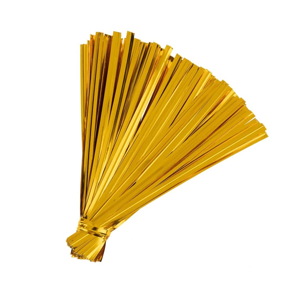 Lacre Metalizado 11cm Dourado 100 Unidades - Silver Plastic