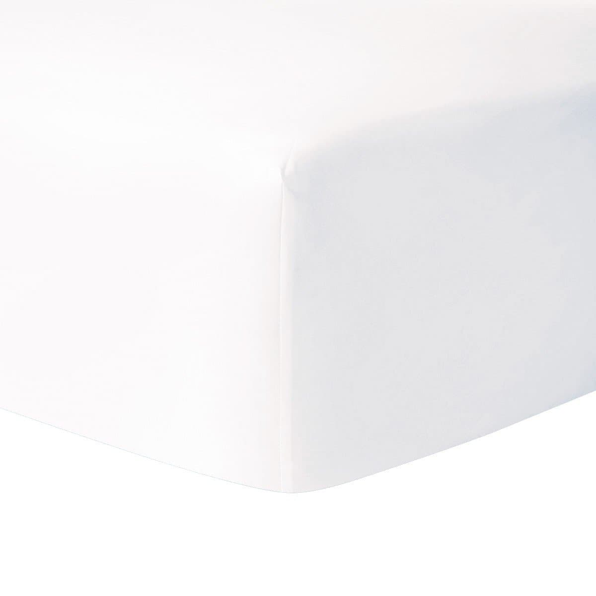 Lençol com Elástico Roma Super King 500 Fios Yves Delorme Branco 2,00x2,00m