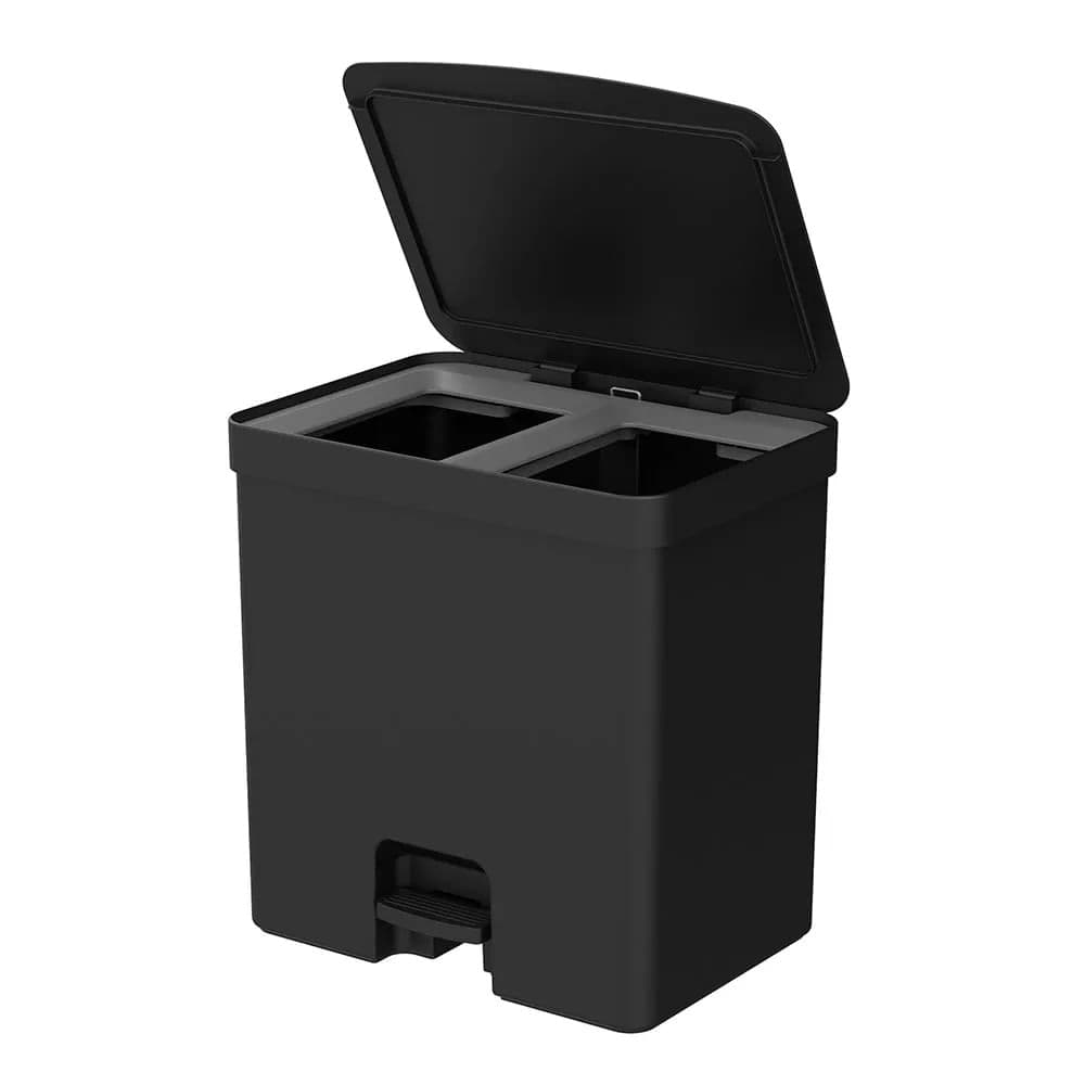 Lixeira com Pedal Dual Trium 20l Preta - Ou
