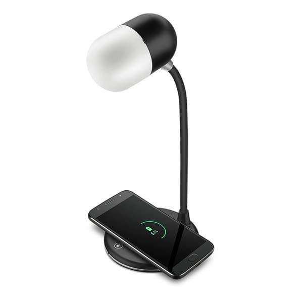 Luminária de Mesa LED com Caixa de Som Bluetooth e Carregador Lumi Play 3 em 1 Alumínio Preta Elgin