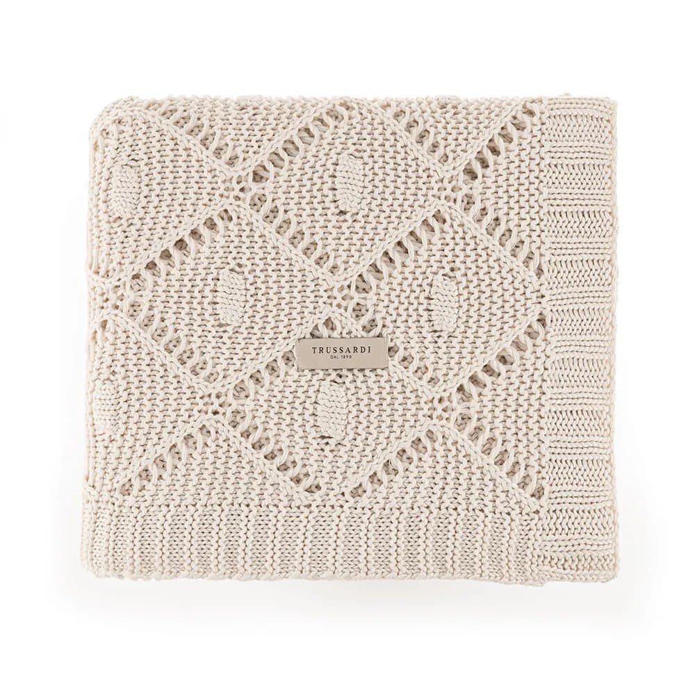 Manta Giulia Tricot Trussardi Bege 1,25 x 1,50 m