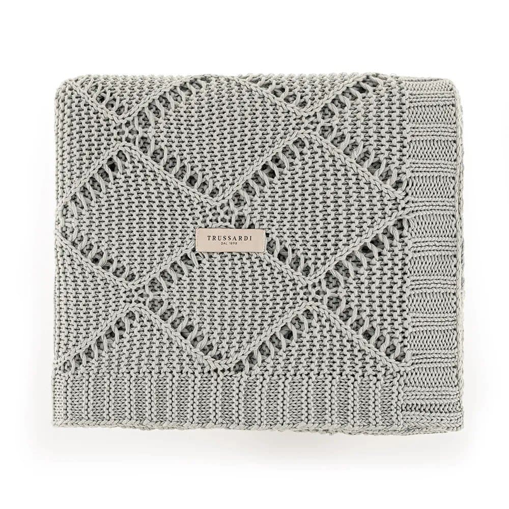 Manta Lucenzo Tricot Trussardi Cinza 1,25 x 1,50 m