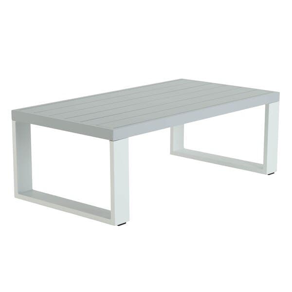 Mesa de Apoio para Jardim Retangular em Alumínio 45x68,5x130cm Branca|Cinza Athena Naterial