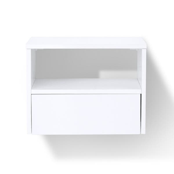 Mesa de Cabeceira 32x42x30cm MDP Branca com Gaveta Bemfixa