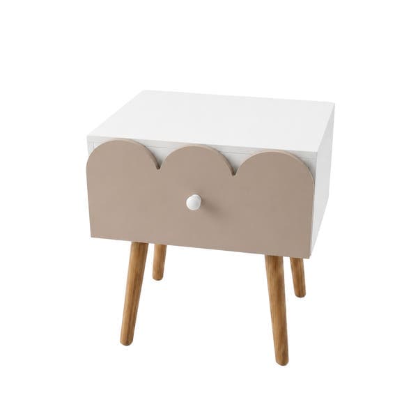Mesa de Cabeceira 60x40x30cm MDF com Gaveta Nude Nuvine Agardi