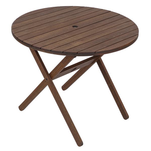 Mesa de Jardim Dobrável Madeira Redonda Ipanema 74x90x90cm Marrom Butzke