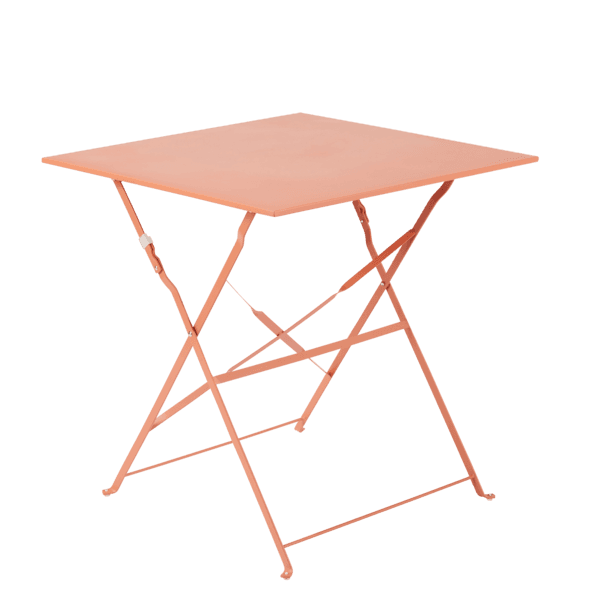 Mesa de Jardim Dobrável Quadrada em Aço 71x70x70cm Laranja Flora II Origami Naterial