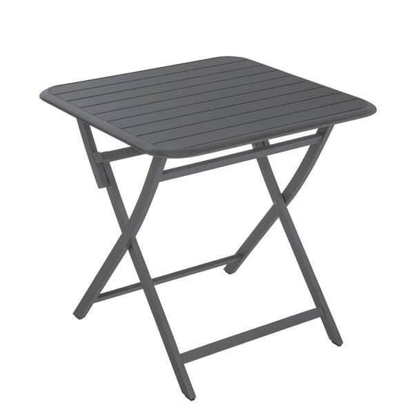 Mesa de Jardim Dobrável Quadrada em Alumínio 75x75x75cm Cinza Idaho Naterial