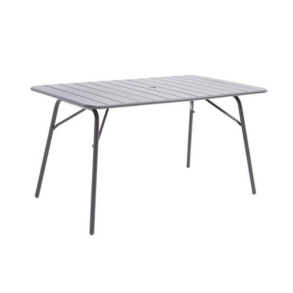 Mesa de Jardim Dobrável Retangular em Aço 140x80x74cm Cinza Café II Naterial