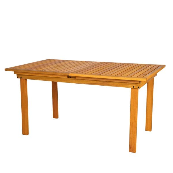 Mesa de Jardim Extensível 6 a 8 Lugares em Madeira 76x90x151|197cm Canela Solarium Naterial