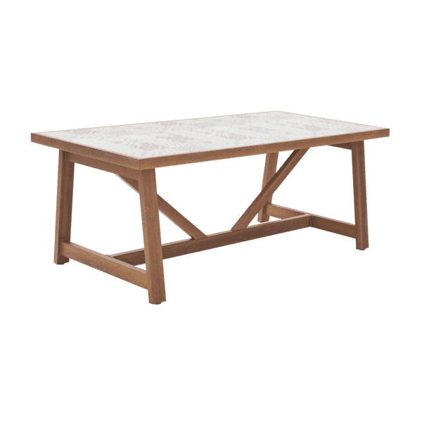 Mesa de Jardim Gaia 6 Lugares Retangular 75x96x186,5cm Alumínio Marrom Naterial