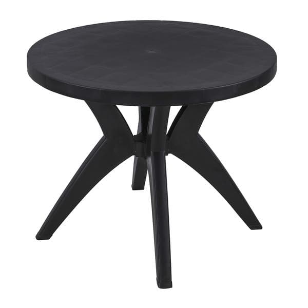 Mesa de Jardim Plástico Redonda 72x90x90cm Preto Deluxe Forte Plástico