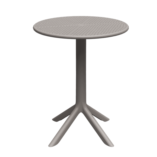 Mesa de Jardim Redondo Plástico 75X60X60cm Simpla Bege Forte Plástico