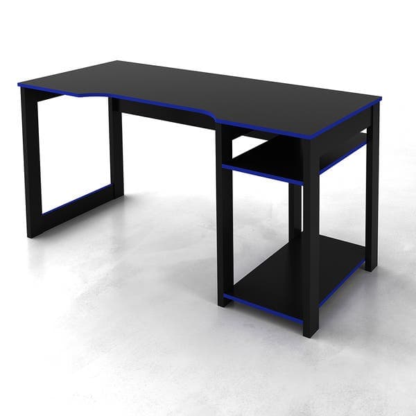 Mesa para Computador Desk Gamer Preta e Azul Tecno Mobili