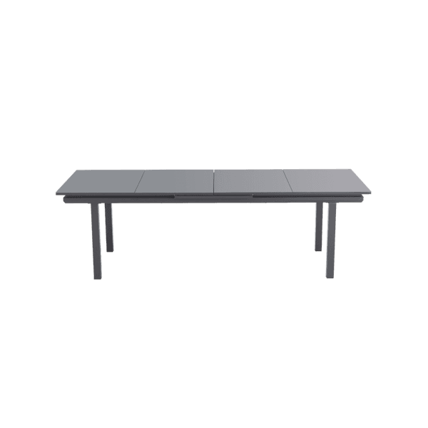 Mesa para Jardim Extensível Retangular Alumínio 100x256/320cm Cinza de 8 a 12 Lugares Naterial